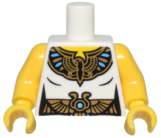 Torso Female Tunic with Egyptian Royal Seal and Belt Pattern / Yellow Arms / Yellow Hands