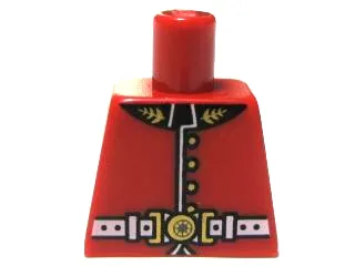 Torso Royal Guard Uniform with Gold Buttons and Black Collar, White Belt with Buckle Pattern