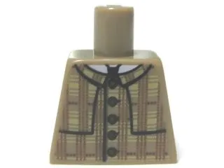 Torso Plaid Coat with Layered Shoulder Detailing and Red Buttons Pattern