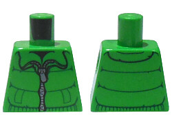 Torso Winter Jacket with Silver Zipper Pattern