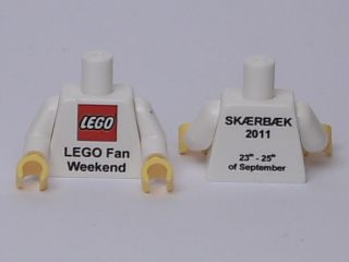 Torso LEGO Fan Weekend 2011 Pattern / White Arms / Yellow Hands