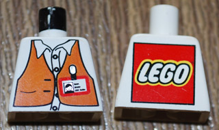 Torso Studios Director Brown Vest, ID Badge Pattern and LEGO Logo on Back