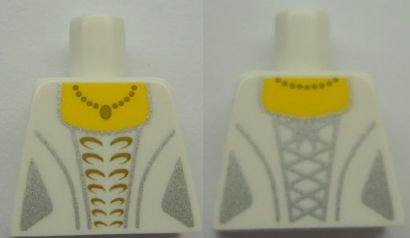 Torso Female Wedding Dress Robe with Gold Pattern and Necklace