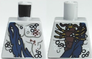 Torso PotC Bare Chest with Marine Growth, Sash and Lobster on Back Pattern