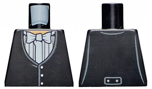 Torso Harry Potter Black Yule Ball Vest and Bow Tie with 3 Buttons Front and 2 Buttons Back Pattern