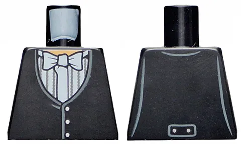 Torso Harry Potter Black Yule Ball Vest and Bow Tie with 3 Buttons Front and 2 Buttons Back Pattern