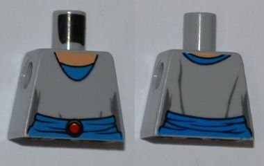 Torso SW Light Bluish Gray Shirt, Blue Belt with Red Buckle Pattern