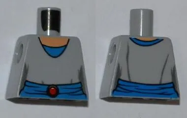 Torso SW Light Bluish Gray Shirt, Blue Belt with Red Buckle Pattern