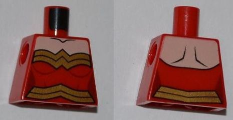 Torso Female Outline and Gold Trim and Belt Low Cut Pattern (Wonder Woman)