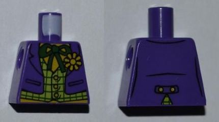 Torso Batman Suit with Lime Vest, Dark Green Bow Tie and Yellow Flower Pattern (Joker)