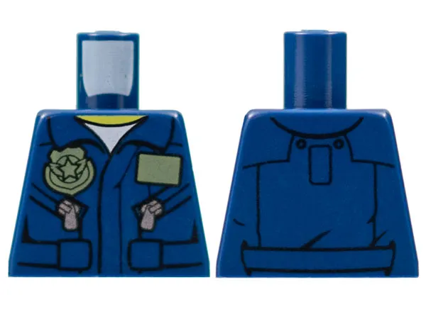 Torso Police Flight Suit Jacket with Name Tag and Badge, Zippered Pockets Pattern