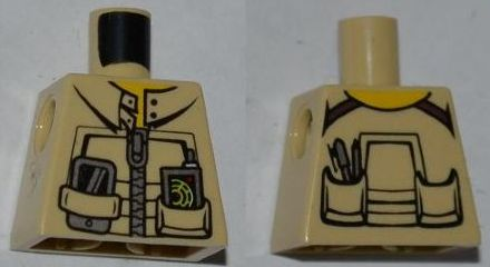 Torso Dino Jacket with Strap Collar, Zipper, Phone and GPS Pattern