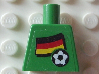Torso Soccer German Goalie, German Flag Sticker Front, White Number Sticker Back Pattern (specify number in listing)