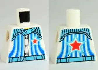 Torso Racers with 5 Buttons, Stripes and Red Star Front and Back Pattern