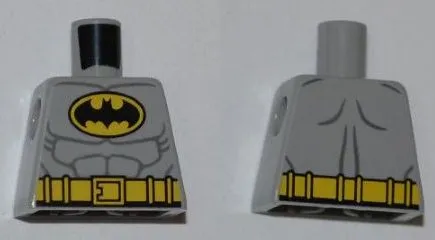 Torso Batman Logo in Yellow Oval with Muscles and Yellow Belt Front and Back Pattern