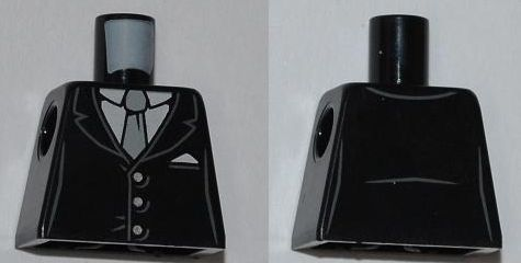 Torso Suit with 3 Buttons and Gray Tie Pattern