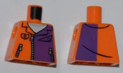 Torso Batman Jacket with Dark Purple Half Panel, Pockets and Zippers Pattern