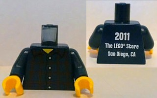 Torso Studios Plaid Button Shirt Front, 2011 The LEGO Store San Diego, CA Back Pattern / Dark Blue Arms / Yellow Hands