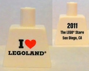 Torso I love Legoland Front, 2011 The LEGO Store San Diego, CA Back Pattern