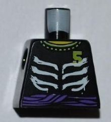 Torso Ninjago Skeleton Ribs White, Purple Waist Sash and Number 5 Pattern