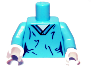 Torso Surgeon V-Neck Overalls with Wrinkles Pattern / Medium Azure Arms / White Hands