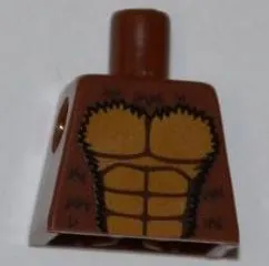 Torso Bare Chest with Muscles Outline and Black Hair Pattern