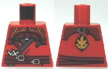 Torso Ninjago Wrap with Shoulder Armor and Belt, Gold Lion on Back Pattern
