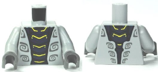 Torso Ninjago Wrap with Dark Blue Snake Pattern / Light Bluish Gray Arms / Dark Bluish Gray Hands