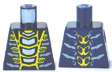 Torso Ninjago Snake with Yellow and Light Blue Scales Pattern
