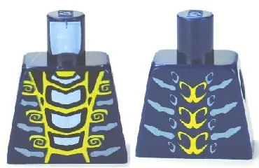 Torso Ninjago Snake with Yellow and Light Blue Scales Pattern