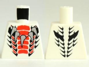 Torso Ninjago Snake with Red and Black Scales Wide, Light Bluish Gray Animal Tooth / Claw Necklace Pattern