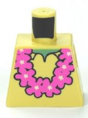 Torso SpongeBob with Sand Green Neck, Shirt Collar and Pink Lei Pattern