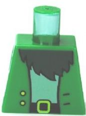 Torso SpongeBob Jacket with Two Buttons over Light Blue Shirt and Dark Green Beard Pattern