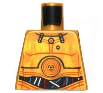 Torso SW C-3PO with Blue, Red and White Wires Pattern