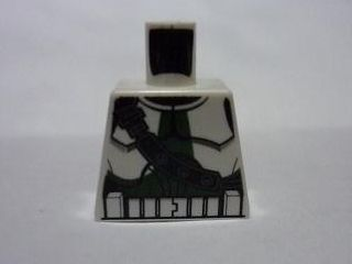 Torso SW Armor Clone Trooper with Shoulder Belt and Dark Green Markings Pattern