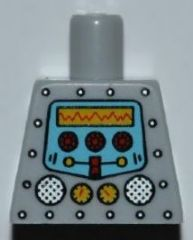 Torso Robot with Silver Rivets, Yellow Gauges, Red Knobs and Yellow Screen Pattern