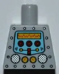 Torso Robot with Silver Rivets, Yellow Gauges, Red Knobs and Yellow Screen Pattern