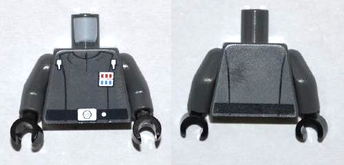 Torso SW Imperial Officer 1 (Commander) with Black Belt Pattern / Dark Bluish Gray Arms / Black Hands