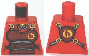 Torso Ninjago Brown Armor with Belts and Flames Pattern