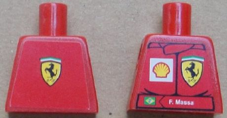 Torso Racers Ferrari front, Ferrari Logo back (Stickers) with F. Massa Name Pattern