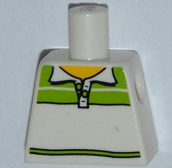 Torso Shirt with Collar and Lime Stripes, Yellow Neck Pattern