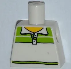 Torso Shirt with Collar and Lime Stripes, Yellow Neck Pattern
