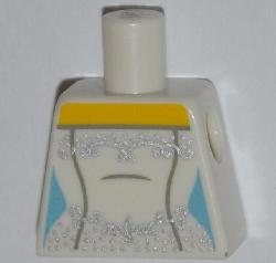 Torso Wedding Dress Robe with Silver Trim Pattern