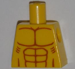 Torso Bare Chest with Muscles and Ribs Outline Pattern