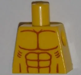 Torso Bare Chest with Muscles and Ribs Outline Pattern