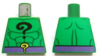 Torso Batman Black Question Mark on Chest and Yellow Question Mark on Dark Purple Belt Pattern