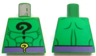 Torso Batman Black Question Mark on Chest and Yellow Question Mark on Dark Purple Belt Pattern