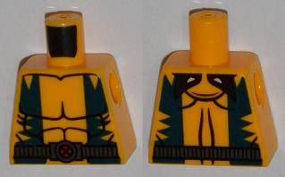 Torso Muscles Outline with Dark Blue Vest and Belt with Buckle Pattern