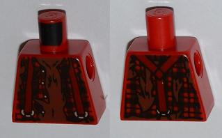 Torso Monster Fighters with Suspenders over Torn Shirt Pattern