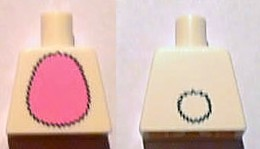 Torso Bunny Suit with Bright Pink Tummy and Tail on Reverse Pattern